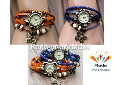 Relógio Vintage Pulseira Couro