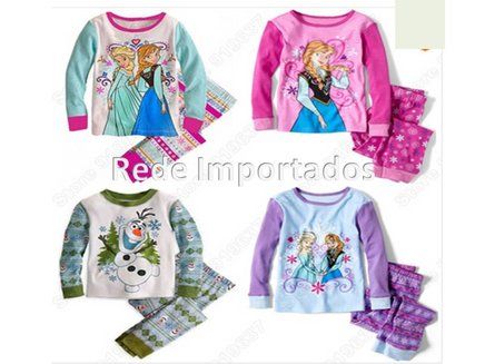 Pijama Frozen Princesas 4 modelos tamanhos de 4 á 13 anos