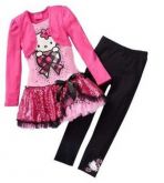 Conjunto Vestido e Legging Hello Kit Manga Longa