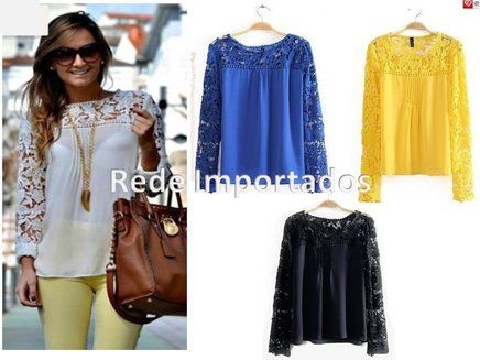 Blusa Rendada 4 Cores a escolher